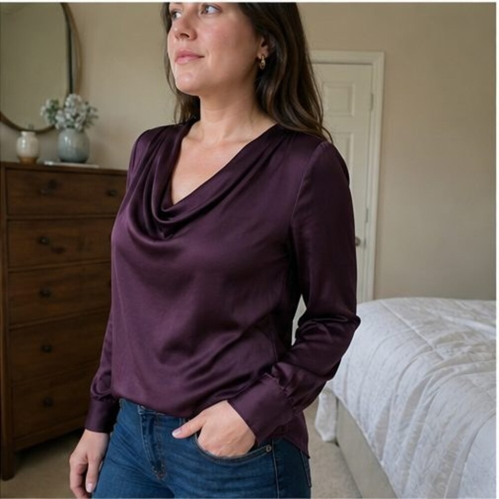 Taupe Ruffle Blouse - Picture 3 of 6